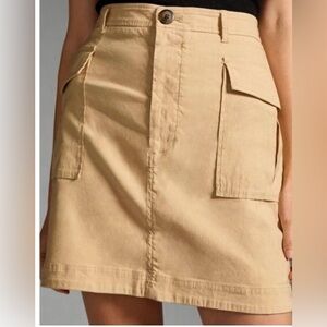 Maeve Beige Cargo Pocket Mini Skirt